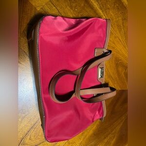 Calvin Klein Collection Red Tote with Brown Accents
